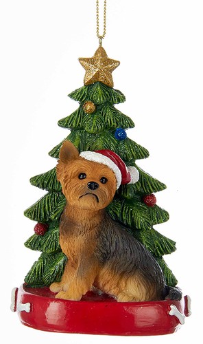 Yorkie christmas tree - tree, ornament