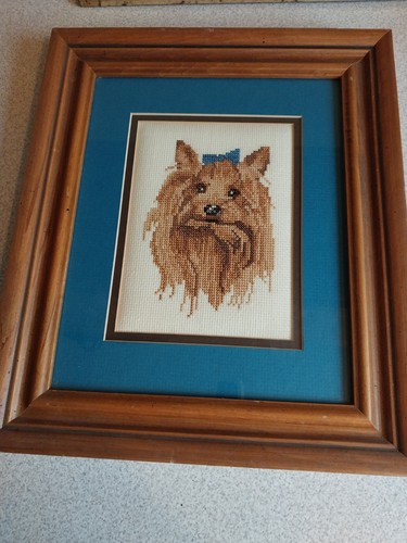 Vtg matted framed counted - vtg,