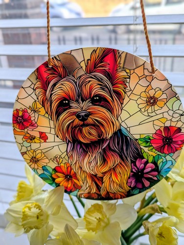 Suncatcher with cute yorkshire - with,