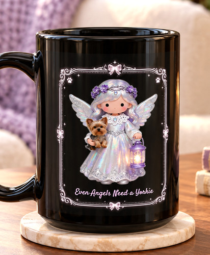 Yorkie angel coffee mug - angel, cute