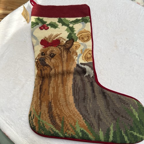 Vintage needlepoint stocking - vintage,