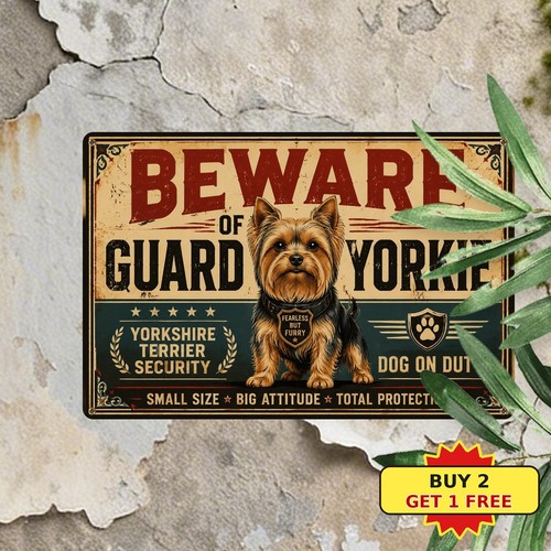 Beware guard yorkie dog - guard,