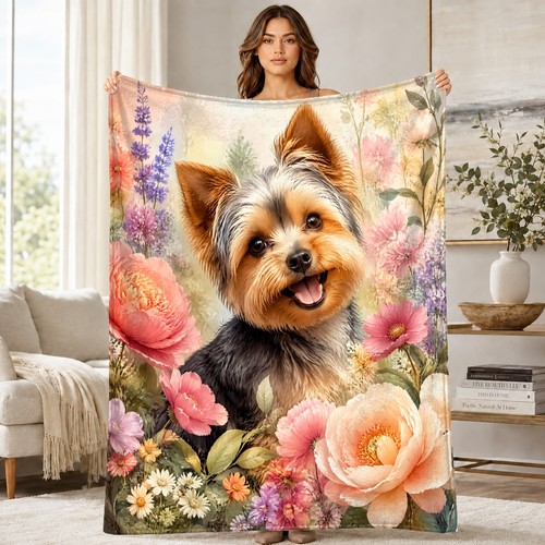 Floral yorkshire terrier puppy - yorkshire,