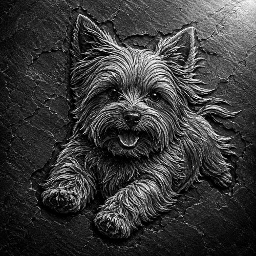Yorkshire terrier dog engraved - terrier,