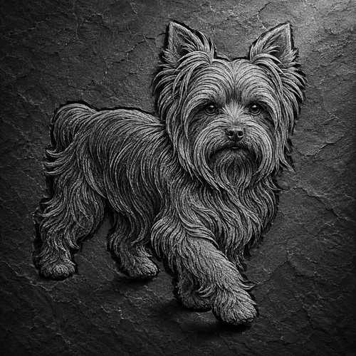 Yorkshire terrier dog - dog, engraved