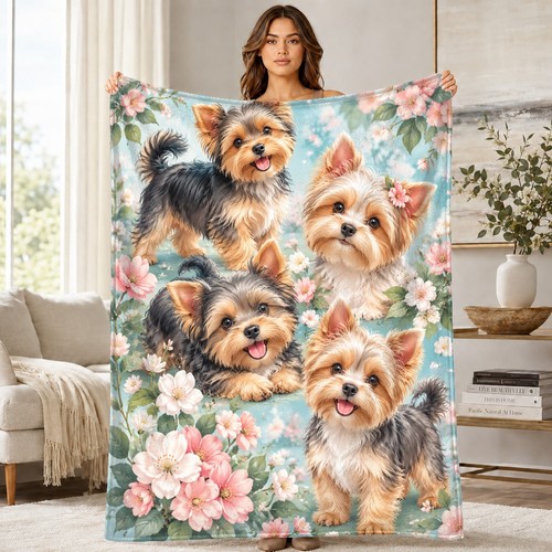 Floral yorkshire terrier - floral,